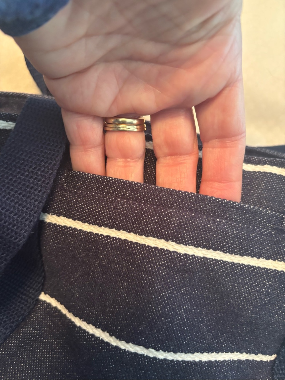thirty-one Navy and White Striped Tote - Picture 3 of 4